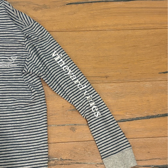 Vineyard Vines Navy and Gray Striped Shirt - Picture 2 of 5